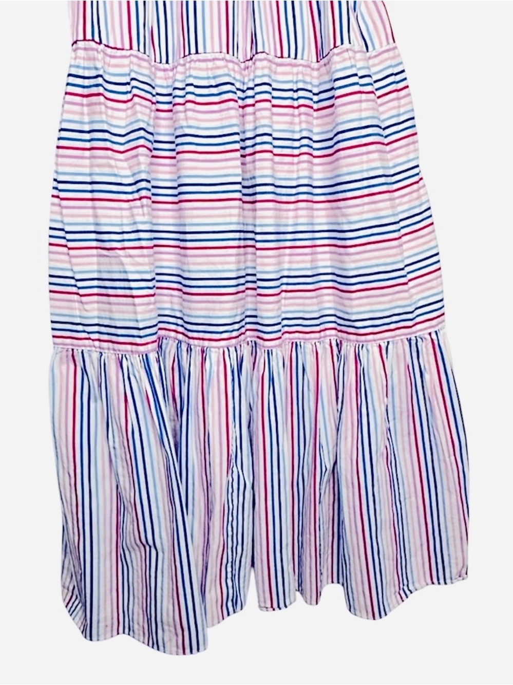 Zara Striped Halter Maxi Dress Backless Tiered Boho Coastal Beach Small Pink Red - Picture 6 of 10